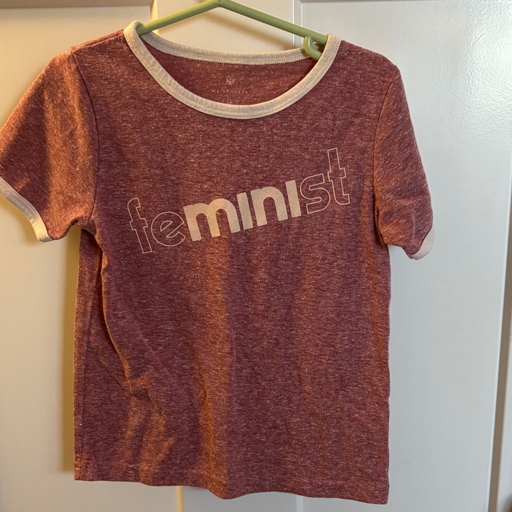 Maroon Little kids Feminist Graphic T-Shirt